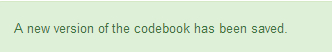 new version of the codebook saved (message)